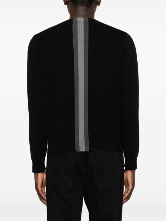26FW 구찌 스트라이프 디테일 크루넥 울 스웨터 864572 XKFG61062 BLACK - GUCCI