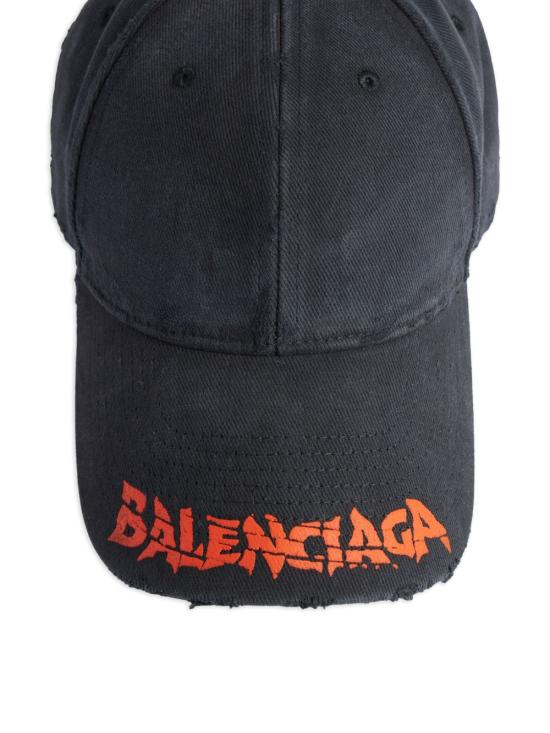26FW 발렌시아가 디스트레드 로고 볼캡 A001UQ 410B21000 BLACK - BALENCIAGA