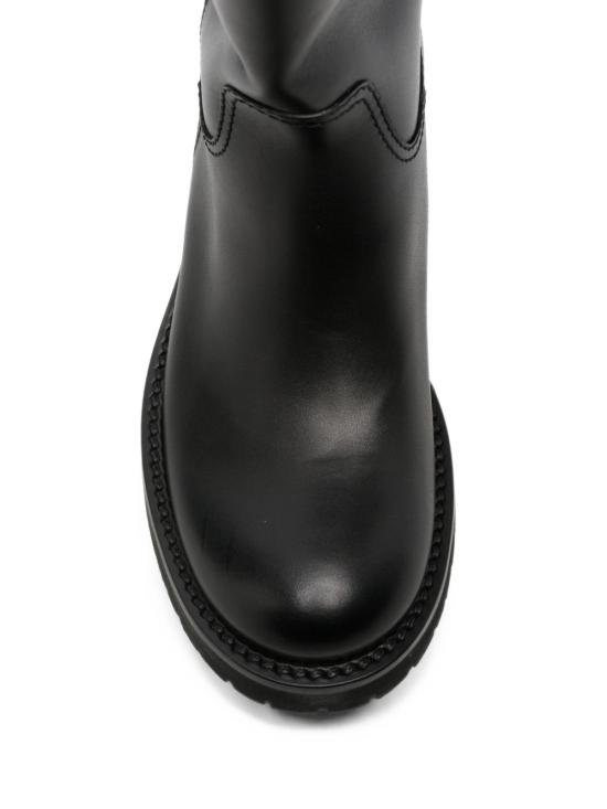 26FW 구찌 웹 디테일 레더 바이커 부츠 A00344 AAGSL1060 BLACK - GUCCI
