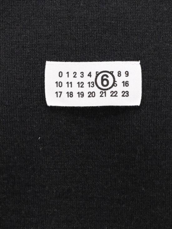 26FW MM6 메종마르지엘라 콘트라스트 스티치 뉴메릭 울 점퍼 SH0HL0017 M13037 900 BLACK DOM - MM6 MAISON MARGIELA