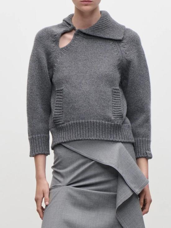 26FW 빅토리아 베컴 긴팔 티셔츠 1426KJU007547A9998 Gray - VICTORIA BECKHAM