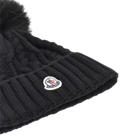 26FW 몽클레어 폼폼 울 캐시미어 블렌드 비니 L20933B00041M4506 Black - MONCLER