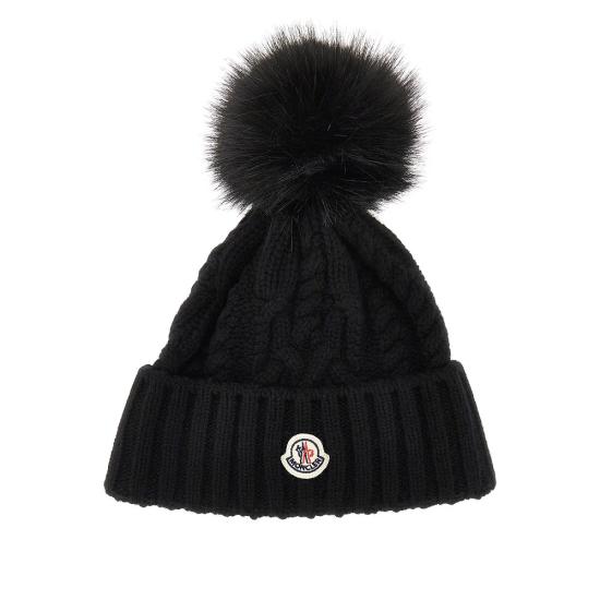 26FW 몽클레어 폼폼 울 캐시미어 블렌드 비니 L20933B00041M4506 Black