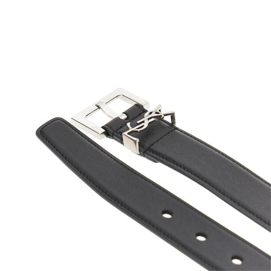 26FW 생로랑 카산드라 벨트 스퀘어 버클 스무스 레더 634437BOO0E Black - SAINT LAURENT