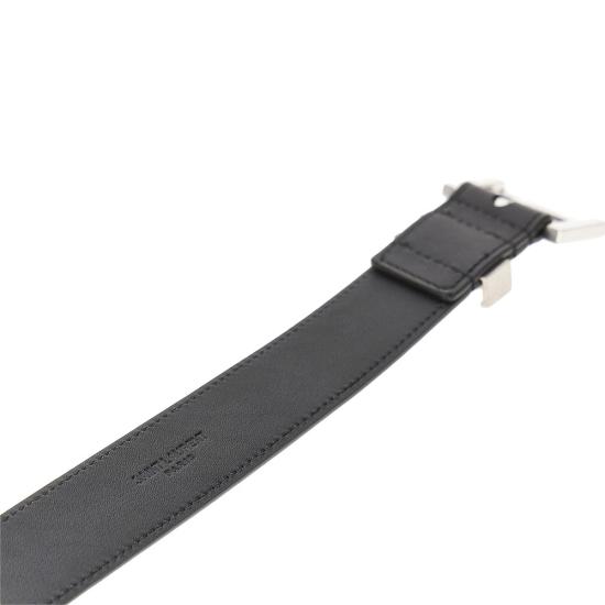 26FW 생로랑 카산드라 벨트 스퀘어 버클 스무스 레더 634437BOO0E Black - SAINT LAURENT