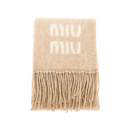 26FW 미우미우 울 모헤어 머플러 5FS0622CDQ Beige