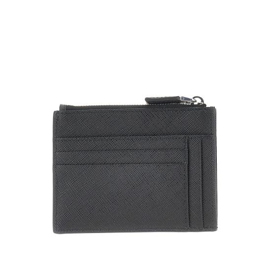 26FW 프라다 사피아노 레더 지퍼 카드 홀더 2MC067QHH Black - PRADA