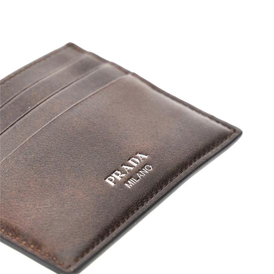 26FW 프라다 앤티크 레더 가죽 카드 지갑 2MC0252ZQ6 Brown - PRADA