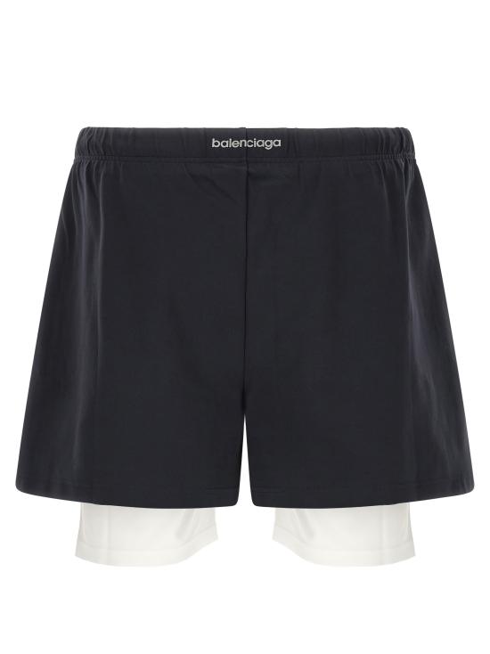 26FW 발렌시아가 숏팬츠 A000NLTUVN78502 White Black - BALENCIAGA