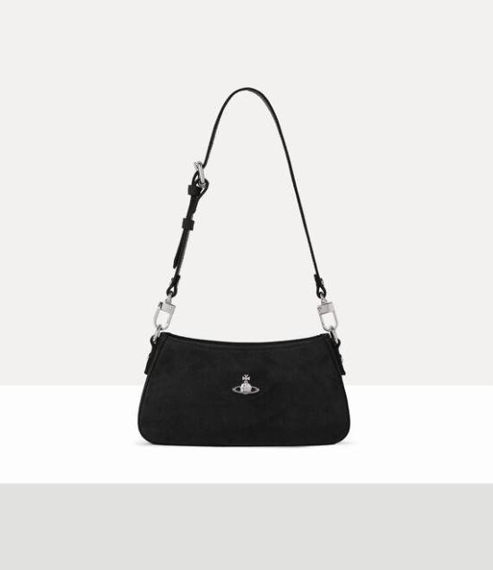 26FW 비비안웨스트우드 ORB 타샤 레더 스터드 숄더백 5801000JWL002V N402 BLACK