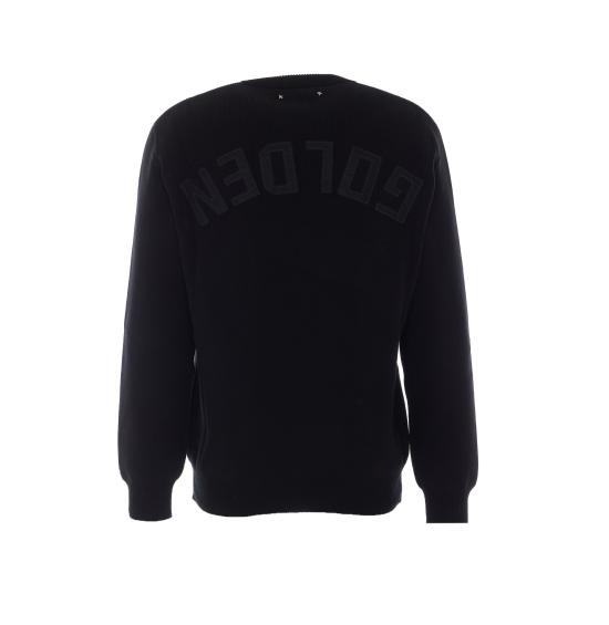26FW 골든구스 Golden 레터링 밀리터리 크루넥 스웨터 GMP00841 P00197290100 Black - GOLDEN GOOSE