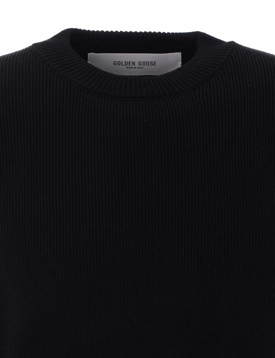 26FW 골든구스 Golden 레터링 밀리터리 크루넥 스웨터 GMP00841 P00197290100 Black - GOLDEN GOOSE