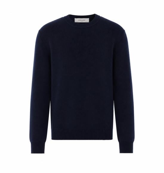 26FW 골든구스 코튼 라운드넥 스웨터 GMP00839 P00066250486 BLUE