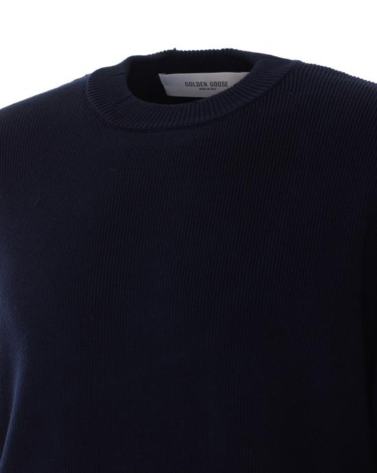 26FW 골든구스 코튼 라운드넥 스웨터 GMP00839 P00066250486 BLUE - GOLDEN GOOSE