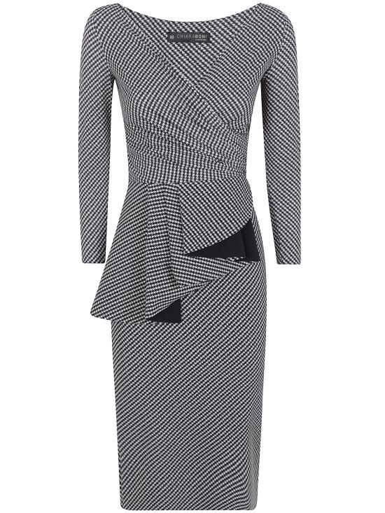 26FW 키아라보니 롱 원피스 ABCARIANEPIN BS STS756V1 HOUNDSTOOTH