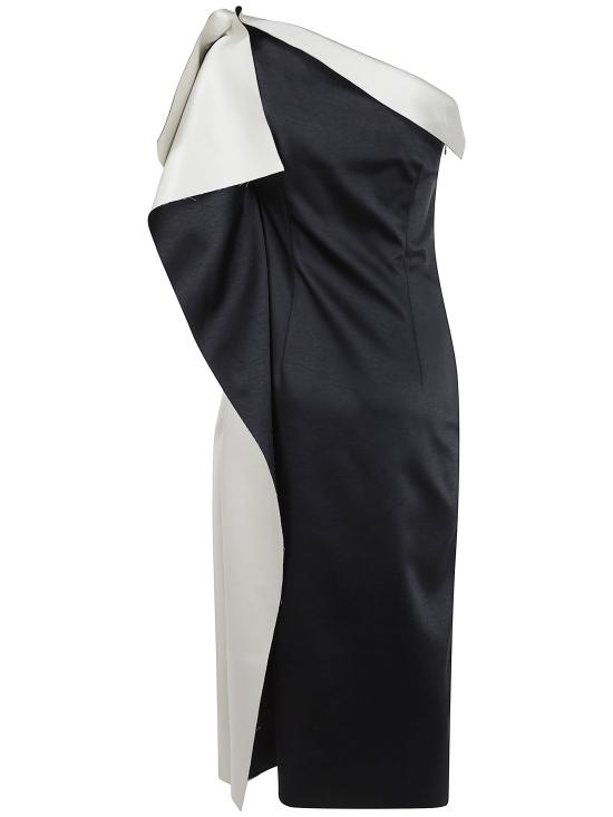 26FW 로에 미디 원피스 421 33 112 989627 BLACK WHITE - ROHE
