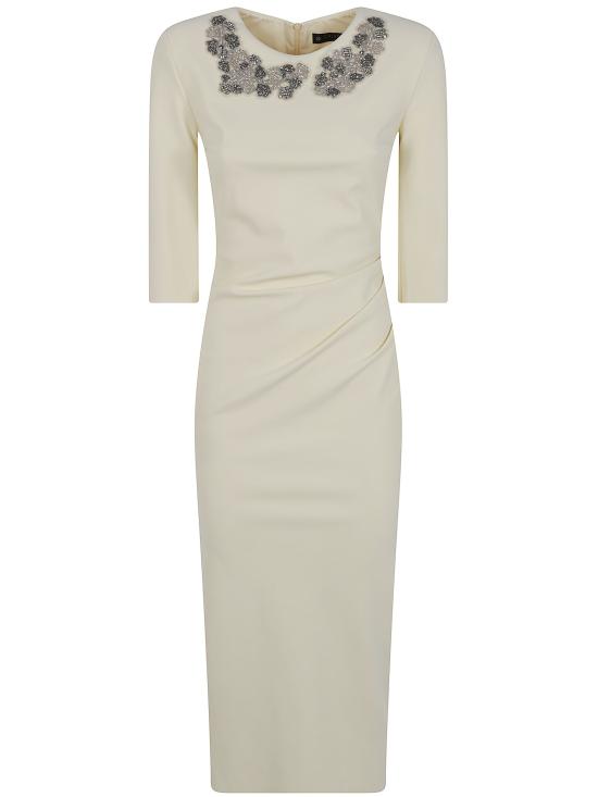 26FW 키아라보니 미디 원피스 ABMSHIRERC AMIIZP BS 68148 IVORY