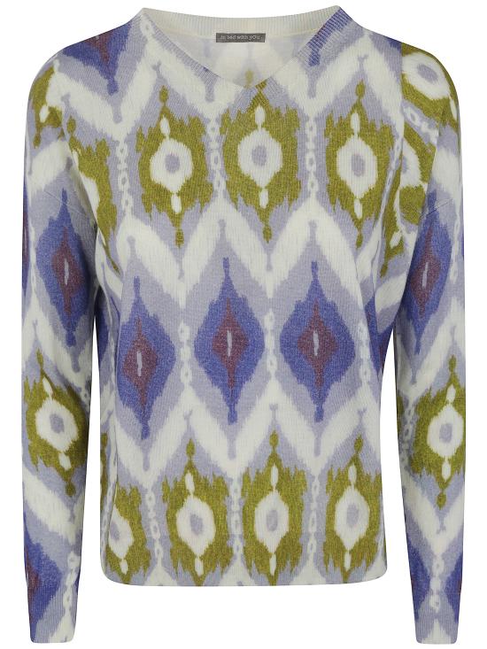 26FW 인베드위드유 스웨터 ZB16 130 ABSTRACT PRINT