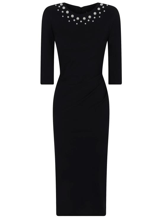 26FW 키아라보니 미디 원피스 ABMSHIREBRMZP BS 37 BLACK