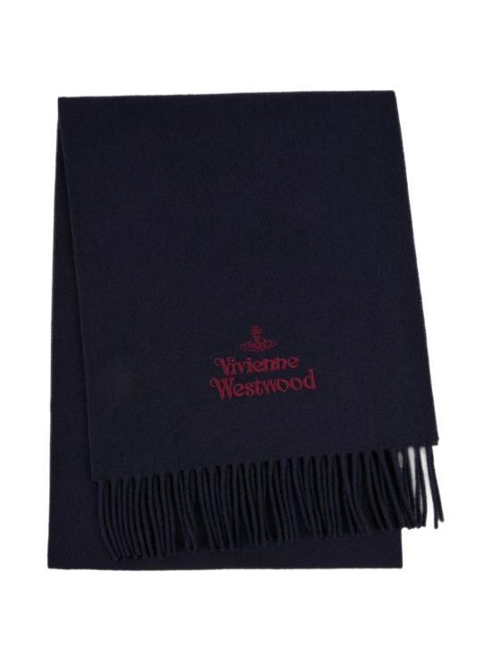 26FW 비비안웨스트우드 자수 로고 머플러 81030007 W00Q7 AACK411 DARK BLUE
