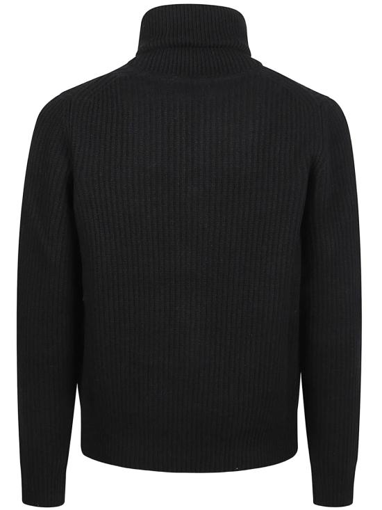 26FW 몽클레어 몽클레르 로고 패치 하이넥 하프집업 울 스웨터 L20919F00003 M1241 999 BLACK - MONCLER