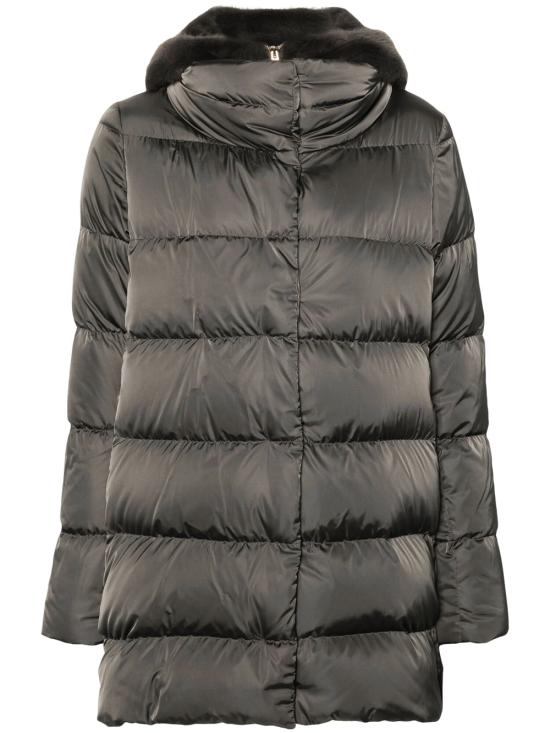 26FW 에르노 새틴 & 뉴 레이디 퍼 A셰이프 다운 자킷 PI001934D 12170Z 9480 GRIGIO ANTRACITE