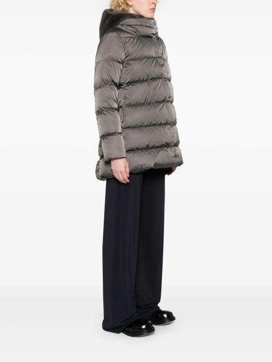 26FW 에르노 새틴 & 뉴 레이디 퍼 A셰이프 다운 자킷 PI001934D 12170Z 9480 GRIGIO ANTRACITE - HERNO