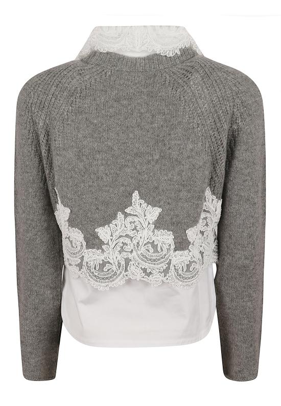 26FW 에르마노 설비노 스웨터 D495M319 APPYI N1704 MEL GRIGIO MEDIO - ERMANNO SCERVINO