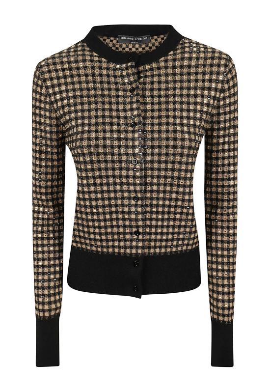 26FW 에르마노 설비노 가디건 D495N319 CTUIE B4909 NERO BEIGE QUADRI