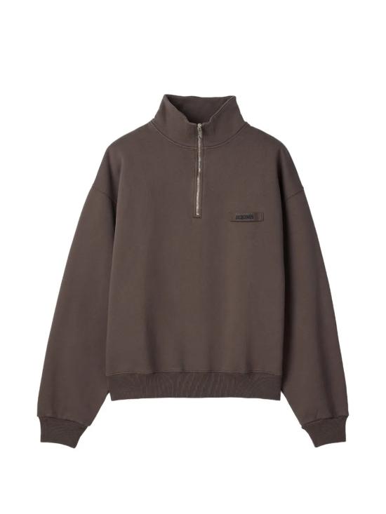 26FW 자크뮈스 하프 집업 스웨트 셔츠 SSM00313AJ00174 850 BROWN