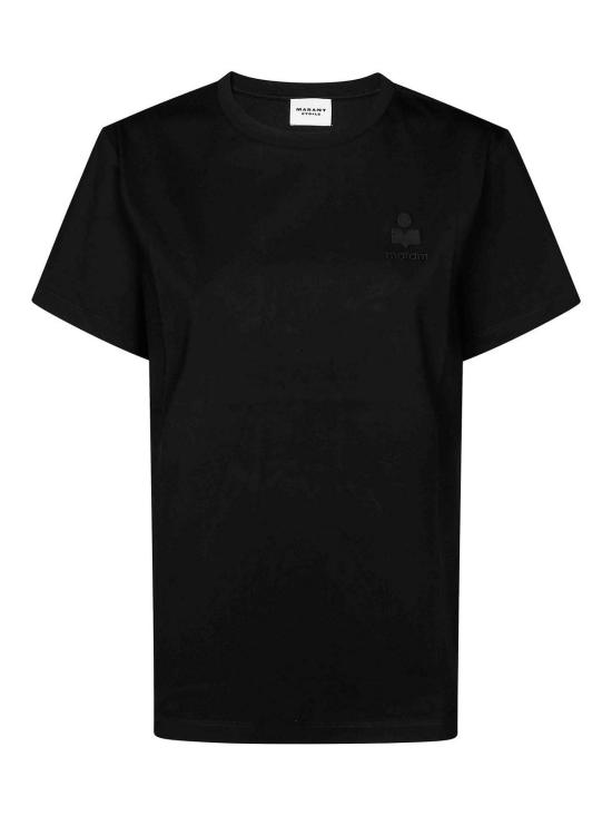 25FW 이자벨마랑에뚜왈 애비 로고 코튼 티셔츠 TS0070FAA1N98EGZ01BK BLACK