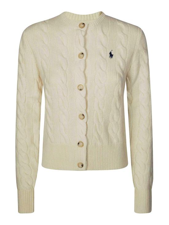 26FW 폴로 랄프로렌 로고 자수 크루넥 가디건 211972104002AUTHENTICCREAM Beige