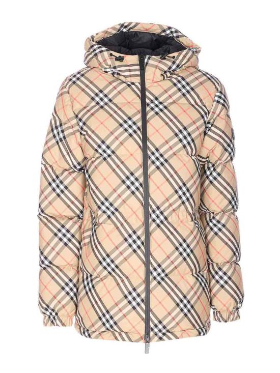 26FW 버버리 체크 나일론 후드 푸퍼 자켓 8110240 Beige