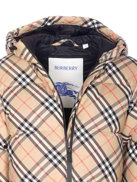 26FW 버버리 체크 나일론 후드 푸퍼 자켓 8110240 Beige - BURBERRY