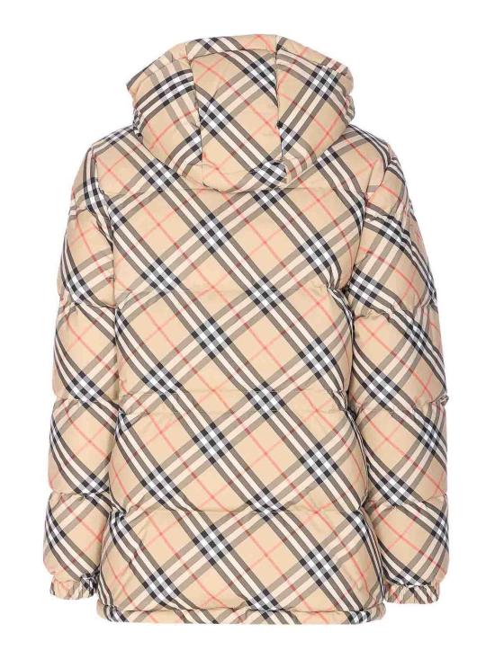 26FW 버버리 체크 나일론 후드 푸퍼 자켓 8110240 Beige - BURBERRY