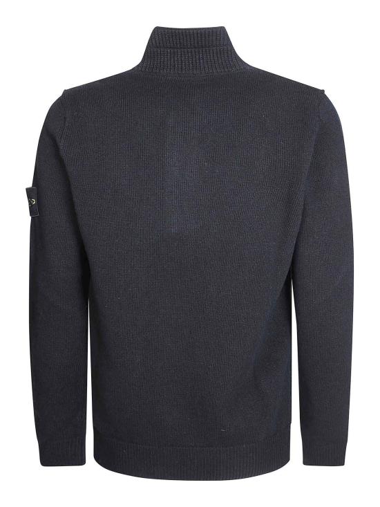 26FW 스톤 아일랜드 로고 패치 하이넥 버튼 울 스웨터 L2S155100040S0043V0029 Black - STONE ISLAND
