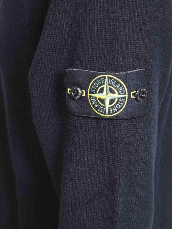 26FW 스톤 아일랜드 로고 패치 하이넥 버튼 울 스웨터 L2S155100040S0043V0029 Black - STONE ISLAND