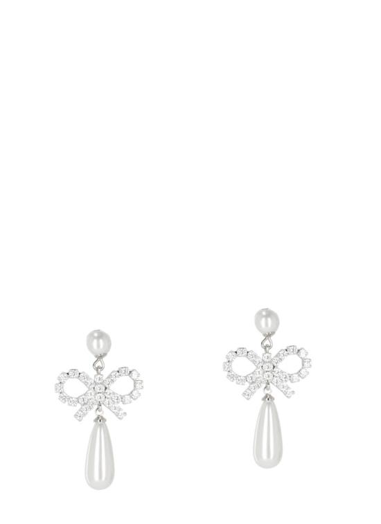 26SS 셀프 포트레이트 이어링 PF25614EPBOW DROPLET PEARL Silver