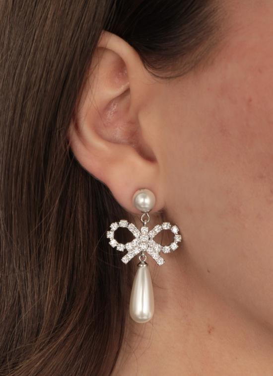 26SS 셀프 포트레이트 이어링 PF25614EPBOW DROPLET PEARL Silver - SELF PORTRAIT