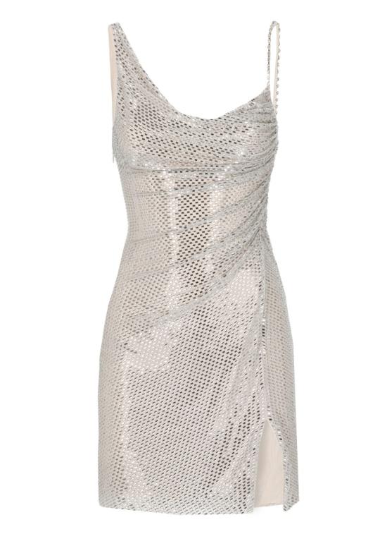 26FW 셀프 포트레이트 원피스 PF26041SCHCHAMPAGNE RHINESTONE DRAPEDCHAMPAGNE Neutrals