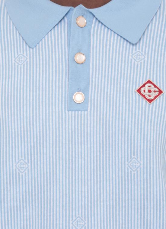 26FW 카사블랑카 폴로 티셔츠 MPF26KW143301COTTON Blue - CASABLANCA