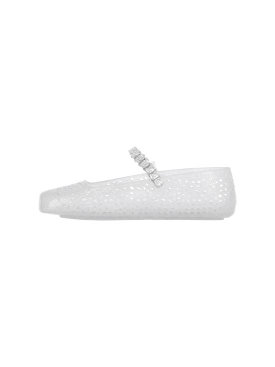 26FW 지미추 플랫 슈즈 THE JELLY NTXCLEAR SILVER MIX CRYSTAL White - JIMMY CHOO