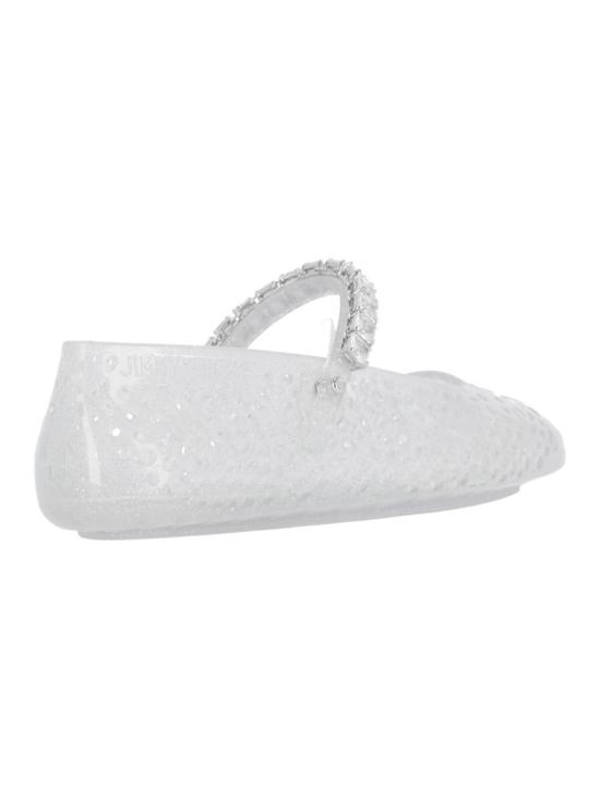 26FW 지미추 플랫 슈즈 THE JELLY NTXCLEAR SILVER MIX CRYSTAL White - JIMMY CHOO