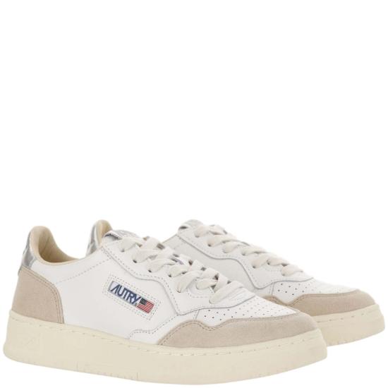 26FW 오트리 메달리스트 로우 레더 스니커즈 AULWLS74LEATSUEDEWHTSILVER White - AUTRY