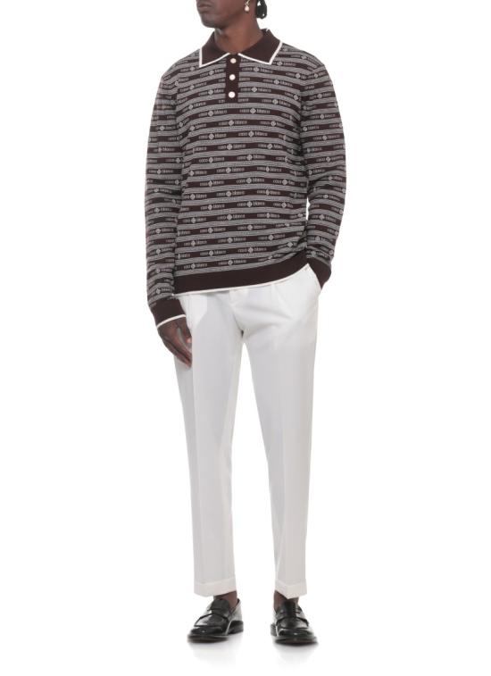 26FW 카사블랑카 폴로 티셔츠 MPF26KW72901MERINO Brown - CASABLANCA