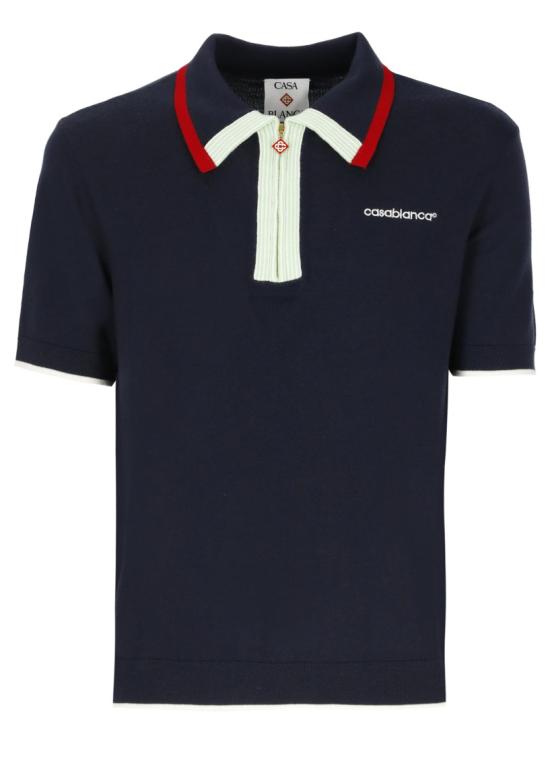 26FW 카사블랑카 폴로 티셔츠 MPF26KW84601MERINO Blue
