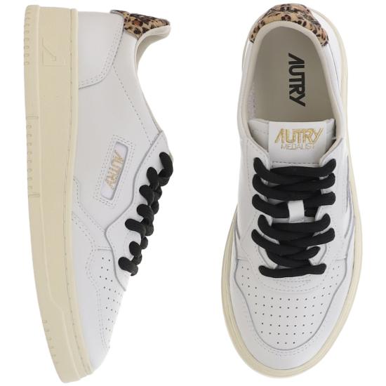 26FW 오트리 메달리스트 로우 레더 스니커즈 AULWOC02LEAPOLACE WHITELEOPARD - AUTRY