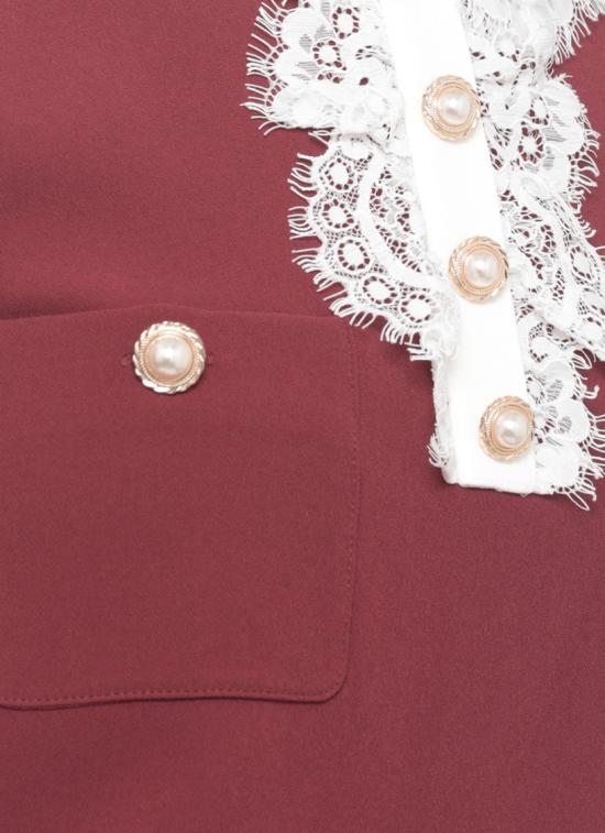 26FW 셀프 포트레이트 원피스 PF26001SBBUBURGUNDY CREPE LACEBURGUNDY - SELF PORTRAIT