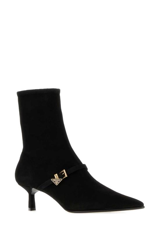 26FW 프라다 나파 레더 미드힐 부츠 1U648OF055L66 F0002 Black - PRADA