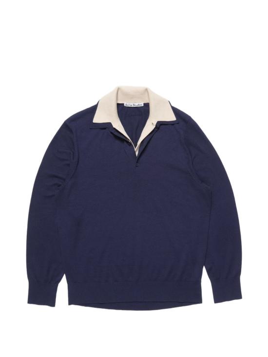 26FW 아크네 스튜디오 폴로 티셔츠 A60591 AER NAVY